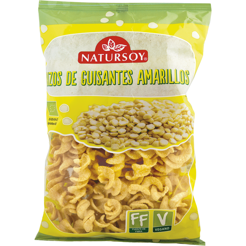 Natursoy - Xips espirals de pèsols grocs