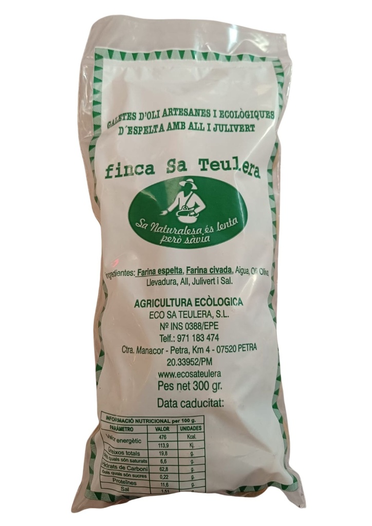 Galetes d'oli amb all i julivert ECO 300g - Sa Teulera