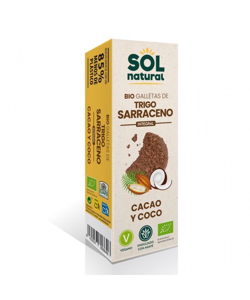 SolNatural - Galetes fajol, cacau i coco 175g
