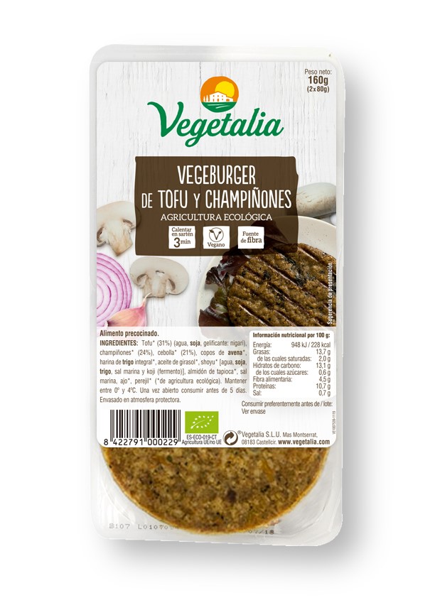 VG Vegeburguer tofu i xampinyons bio 160g