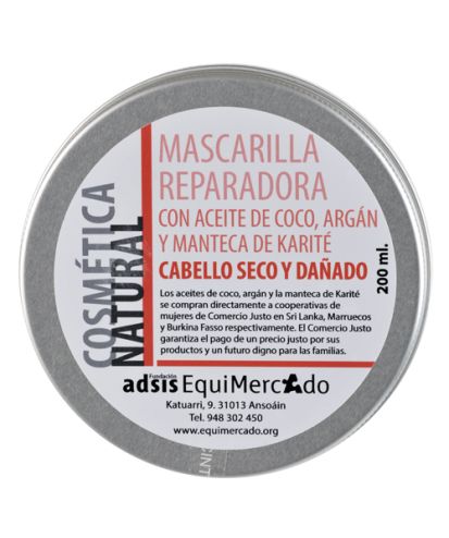 Mascareta reparadora cabells coco,argan i karité ADSIS