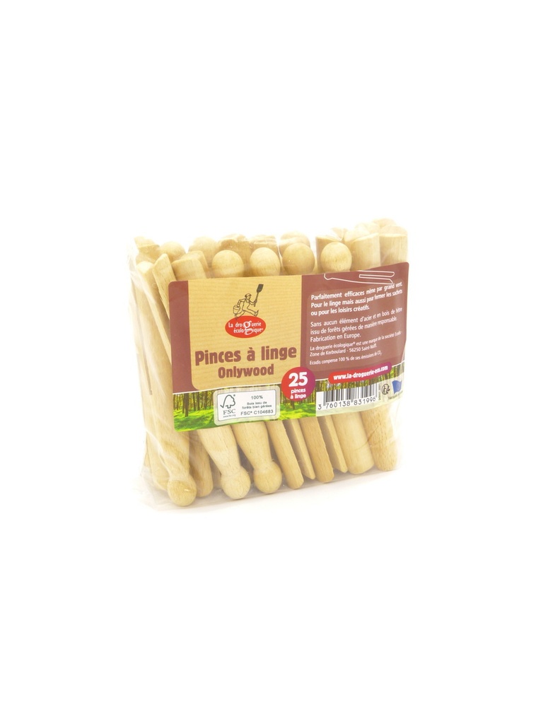 Pinces roba fusta 25 unitats