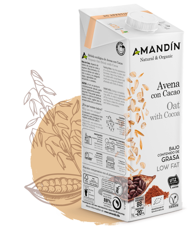 Amandin - Beguda civada amb cacau 1l