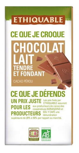 Xocolata amb llet cremosa 100 g - Ethiquable