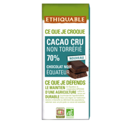 Xocolata negra 70% cacau cru Equador 80 g - Ethiquable