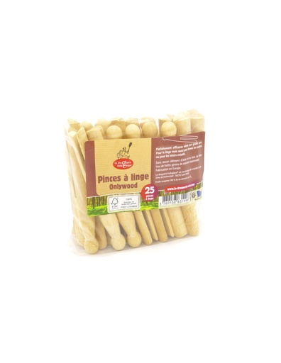 Pinces roba fusta 25 unitats
